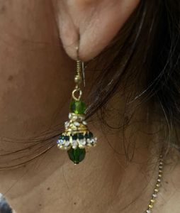 Green Dangle Earrings