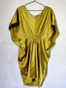 Lime Green Silk Kaftan in Solid condition