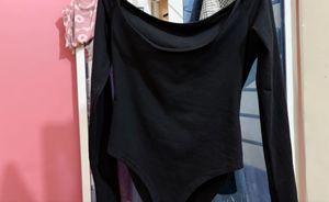 Black Off-Shoulder body suit top