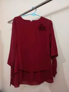Elegant Maroon Top