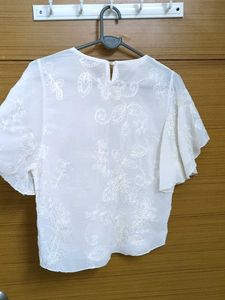 Elegant White Floral Blouse