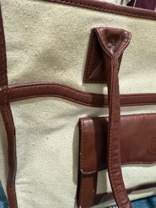 Vintage Canvas &amp; Leather Tote