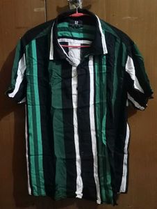 Green and Black Stripped Shirt