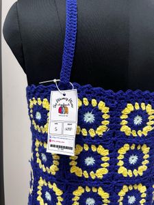 Blue Floral Crochet Top