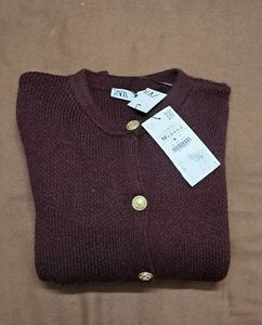 Burgundy Knit Cardigan