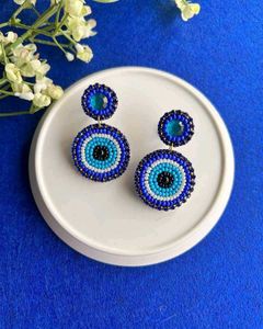 Evil Eye Beaded Dangle Earrings