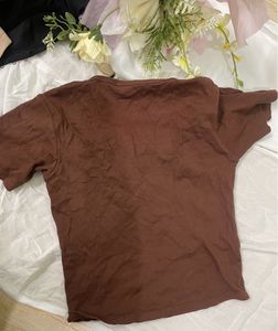 Brown Korean Crop Top