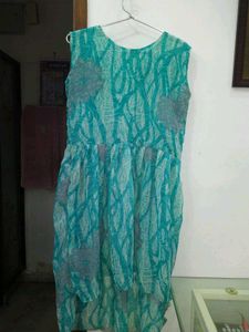 Stylish Teal Floral Dress
