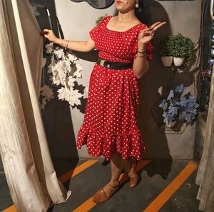 Red polka dress