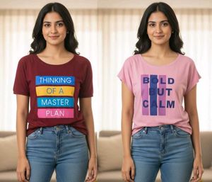 🛍️ Combo Of Used Maroon & Pink T-shirt ⭐⭐⭐⭐