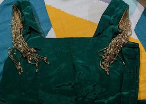 Emerald Green Embellished Ready to Wear Saree