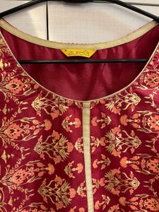 Elegant Maroon &amp; Gold Kurta