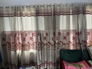 Elegant Cream And Mahroon Curtain