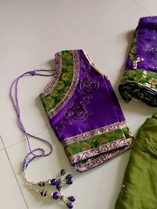 Purple &amp; Green Lehnga Choli