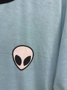 Alien Graphic Print Tee - Light Blue