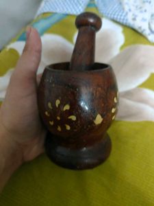 Wooden Mortar and Pestle (Okhli)