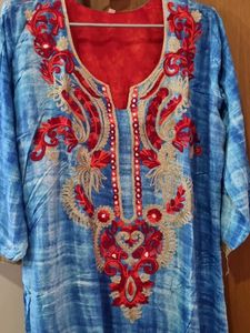 Embroidered Blue Kurta