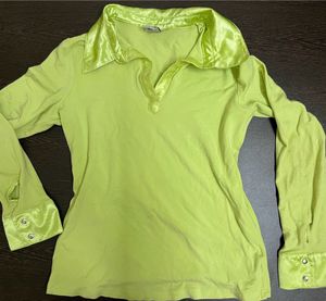 satin collar and cuff y2k top