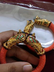 Ethnic Peacock Peach colour - A pair of Kada