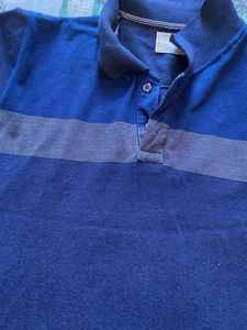 Blue colorblocked Polo Shirt