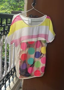 Pink And White Top