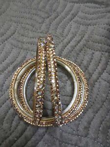 Glass Golden Bangles
