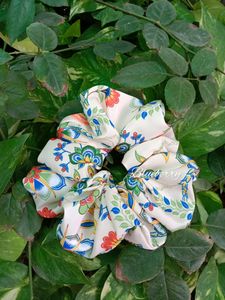 Silk Printed Xl Size Scrunchies