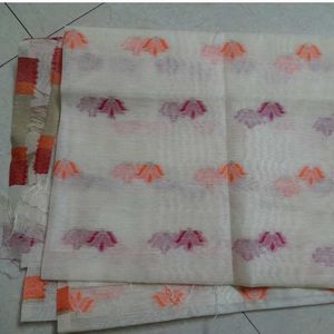 Floral Print Soft Jamdani Saree
