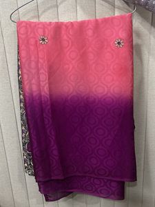 Elegant Ombre Pink &amp; Purple Saree