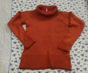 Orange Turtleneck Sweater