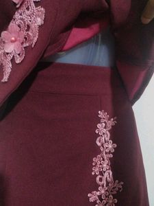 Burgundy Two-Piece Dress