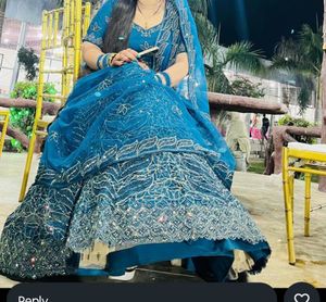 Blue Embroidered Lehenga Choli