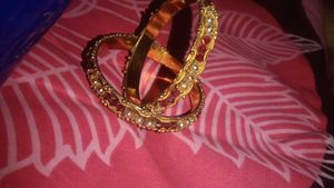 Vintage Gold &amp; Ruby Bangles