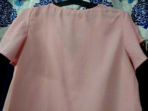Peach Ruffle Sleeve Top