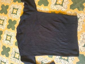 Navy Blue Cable Knit Sweater