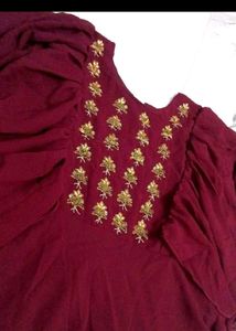 Ethnic Gown With Gold Embellishments