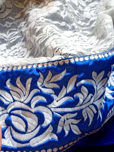 Beautiful Velvet And Net Saree