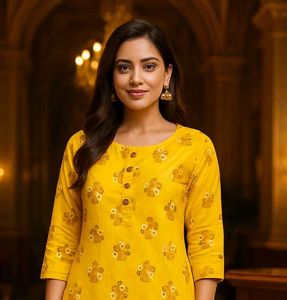 Elegant Yellow Floral Kurta