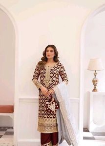 Elegant Maroon & Gold Kurta Set