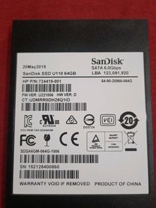 Sandisk  U110 64GB 2.5&#34; 7mm Sata SSD Drive