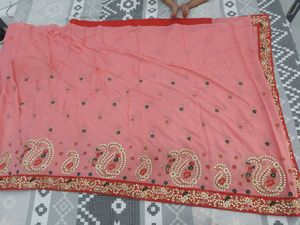 Peach Pink Saree