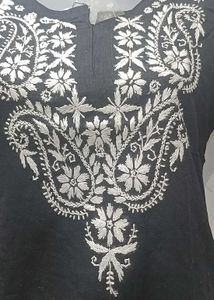 Elegant Black Embroidered Kurti