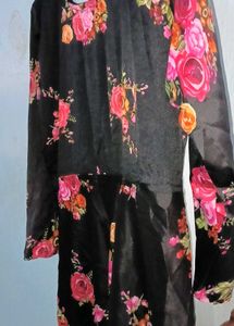 Floral Black Kurta Set