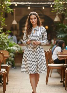Chic Chevron Print Dress