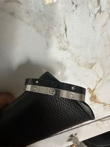 Silver And Black Bangle Bracelet