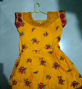 Yellow Anarkali Dress