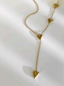 Dainty Y heart necklace