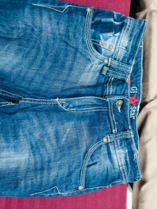 Navy Blue Fitted Jeans