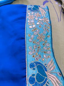 Embroidered Aqua Blouse