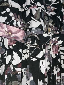 Floral Print  Balloon Sleeves Midi Dress
